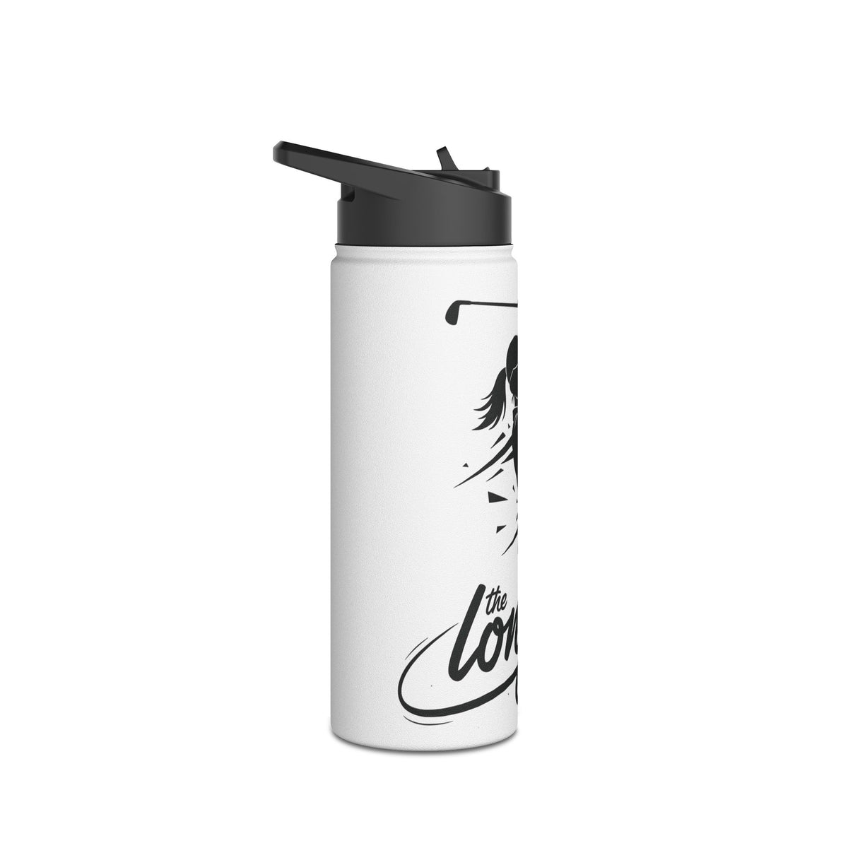 Water Bottle, Golf, Long Drive Female Golfer image, Stainless Steel