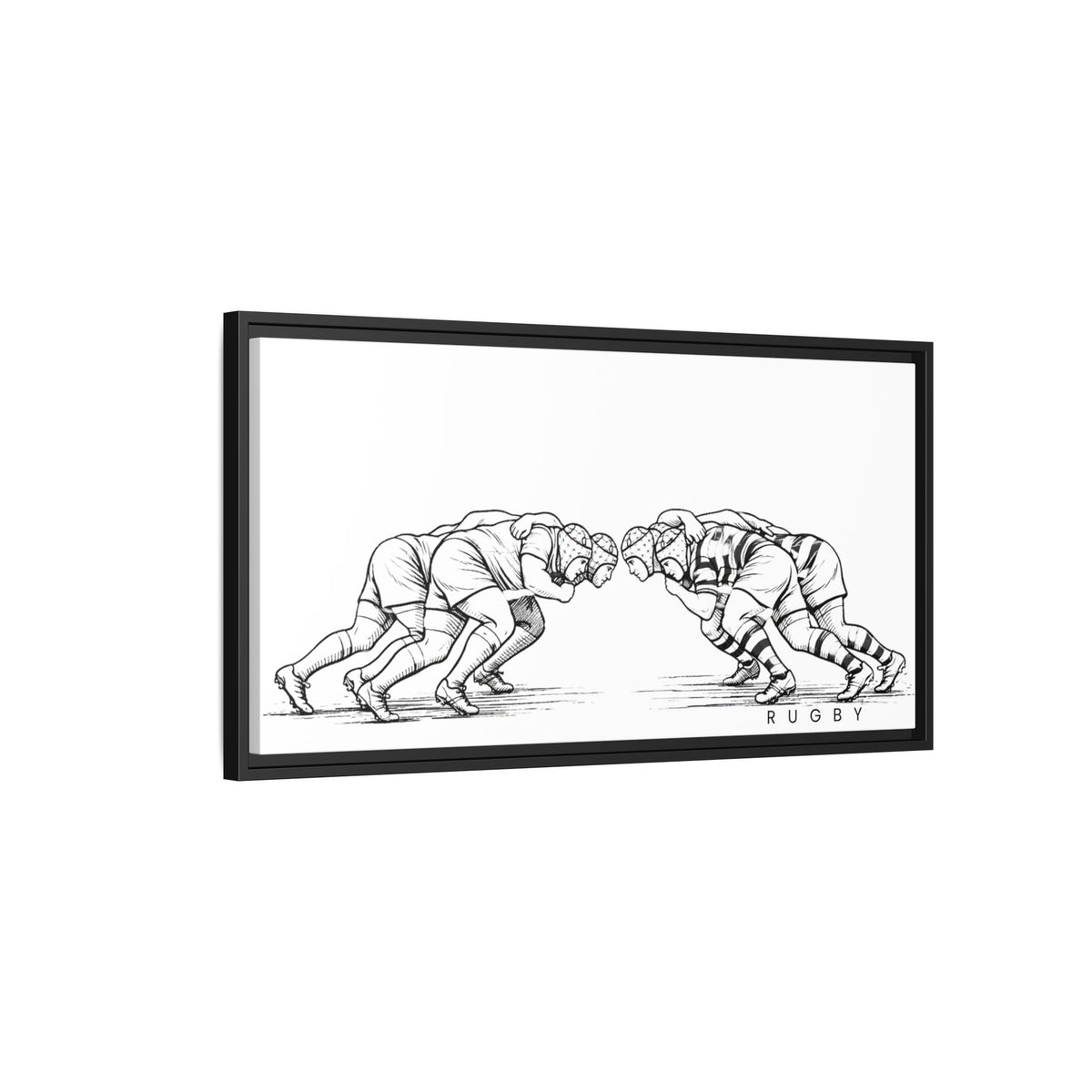 Print, Rugby Scrum,  Matte Canvas Print Framed Art