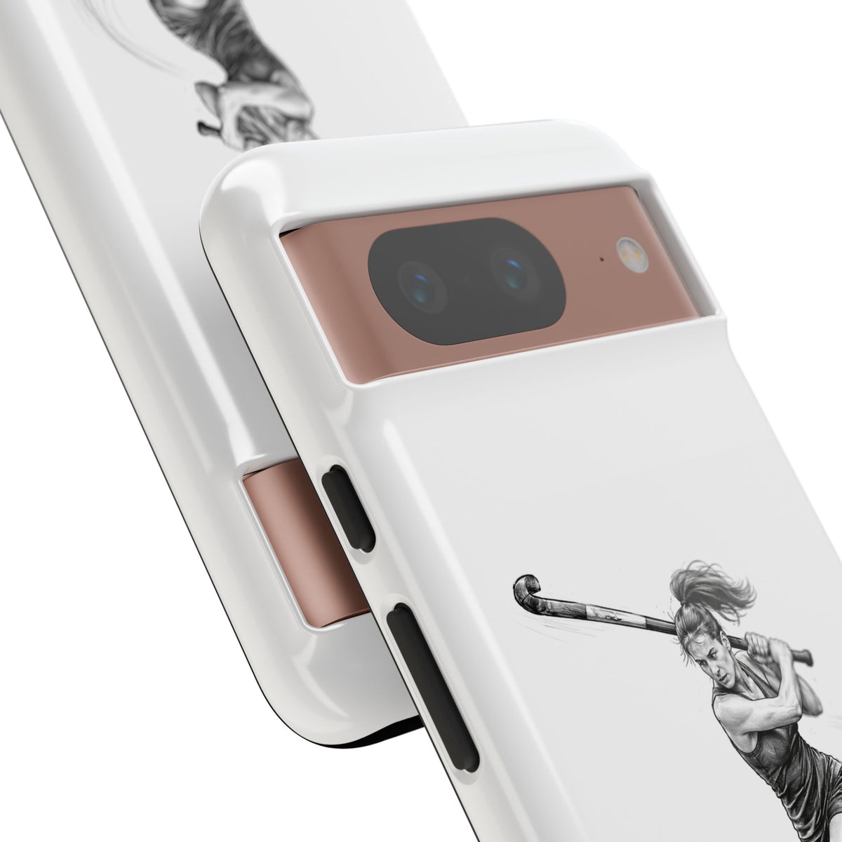 Phone Case, Hockey, Female Player "Tomahawk" shot design, Tough Case
