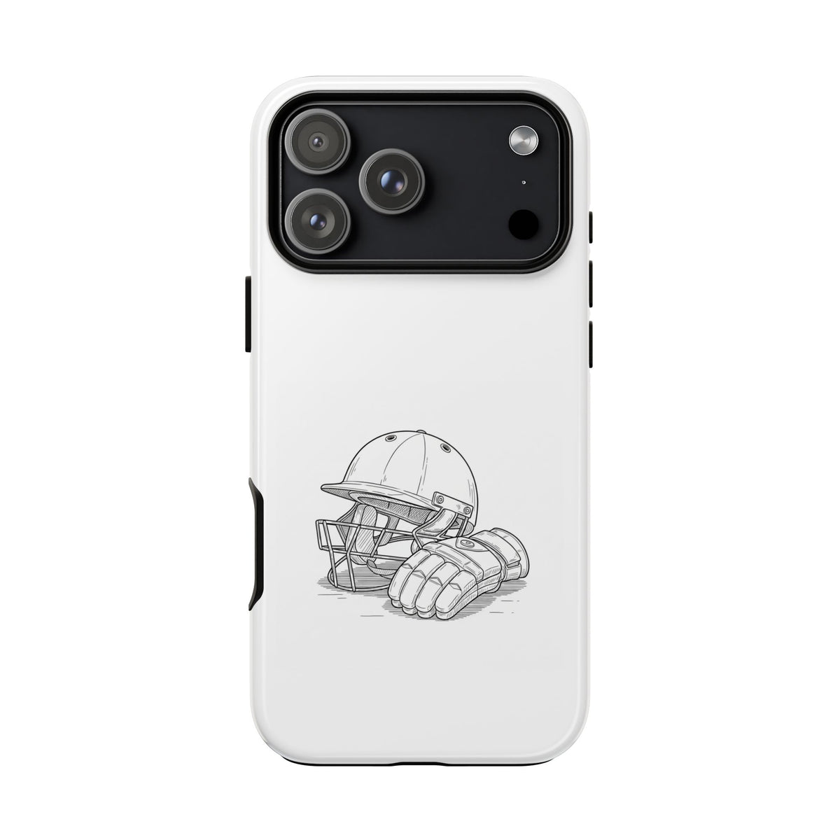 Phone Case, Cricket Gloves & Helmet Sketch, Tough Case