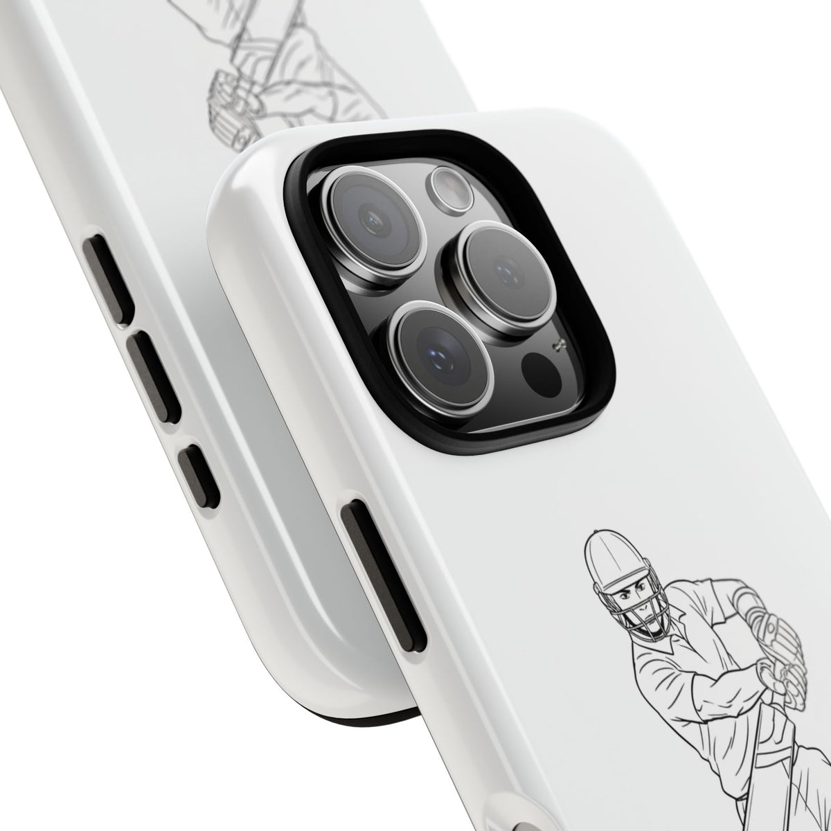 Phone Case, Cricket Batsman Sketch, Tough Case
