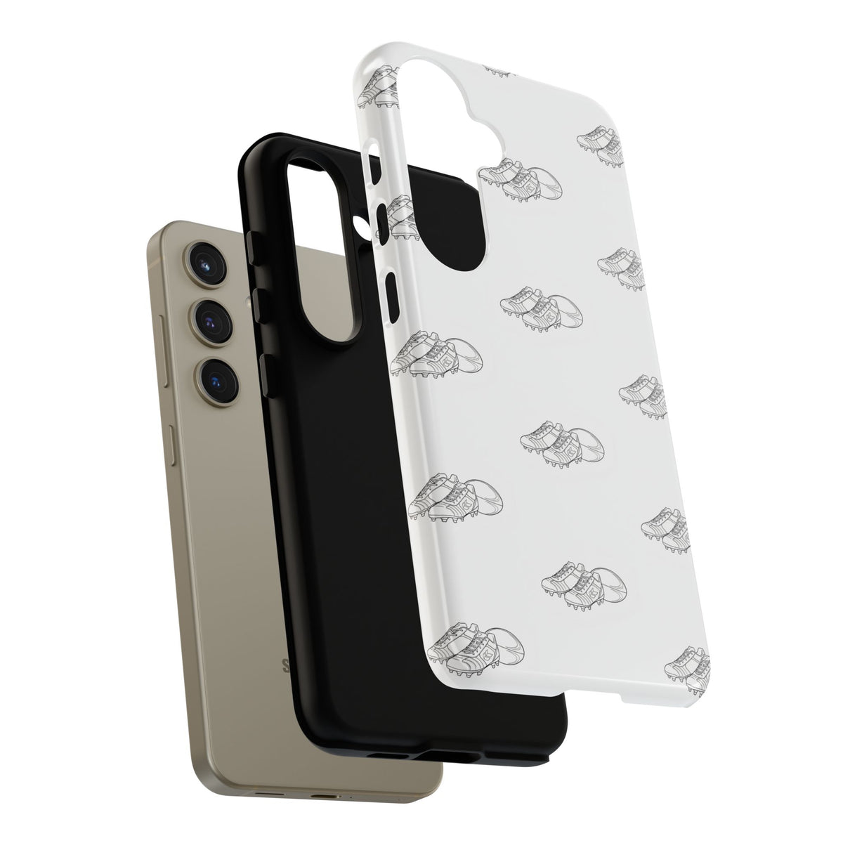 Phone Case Rugby Boots & Ball Repeat Pattern Tough Cases