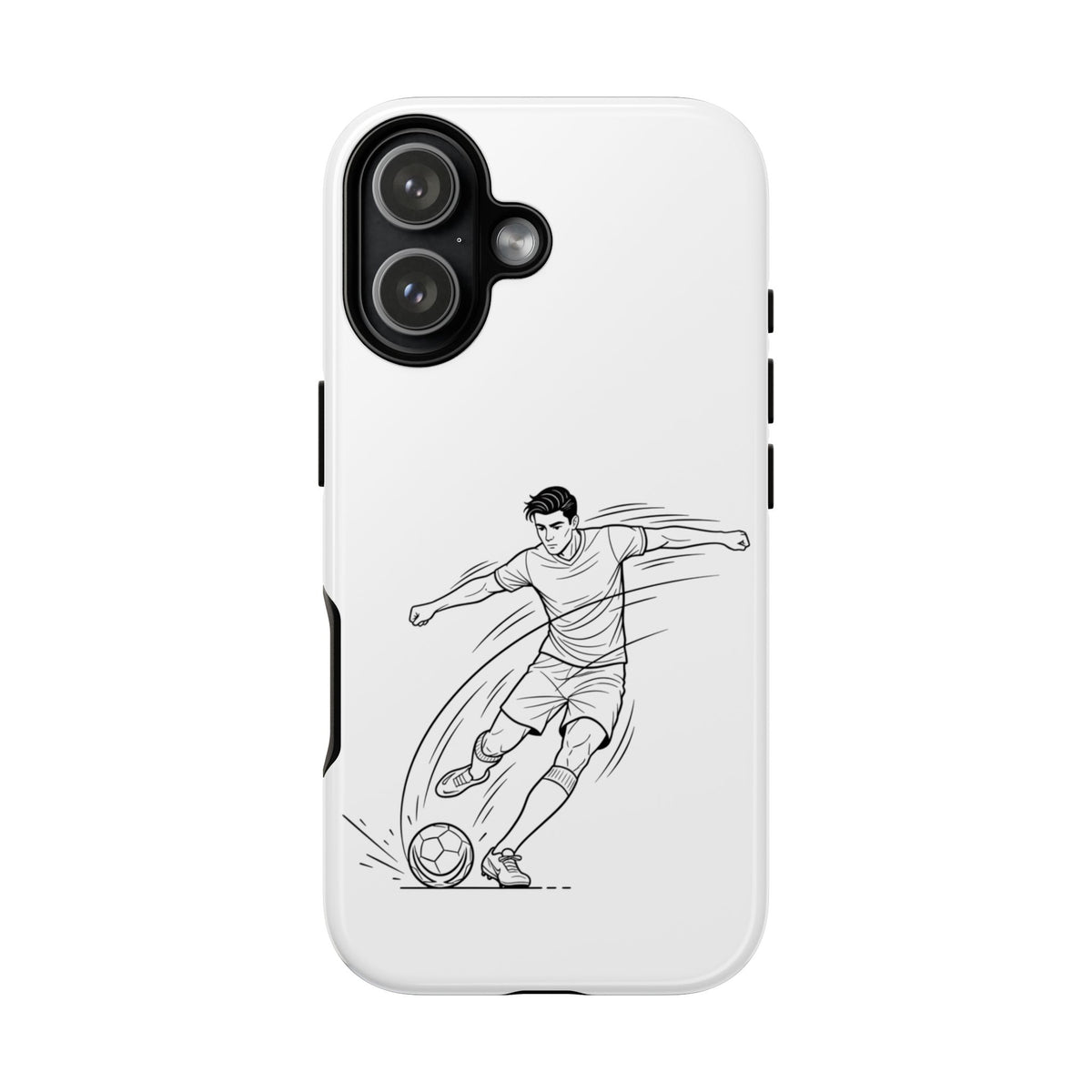 Phone Case, Football Free Kick / Strike Minimalist sketch Design, Tough Case