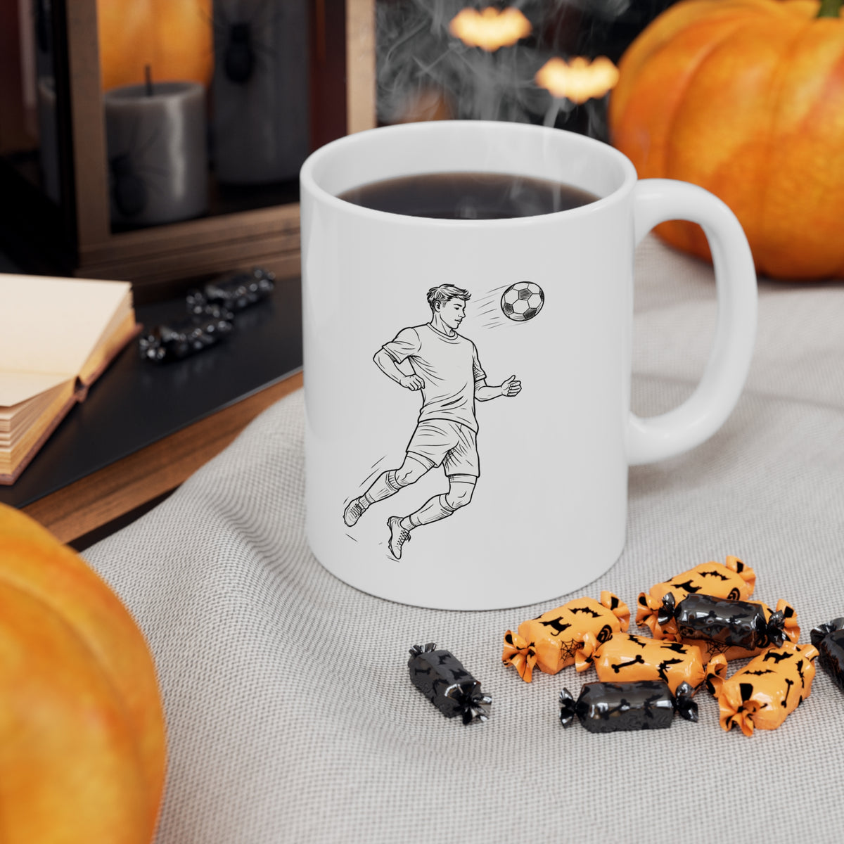 Mug, Football Players Minimalistic sketch design,  Ceramic, 325ml / 11oz or 440ml / 15oz