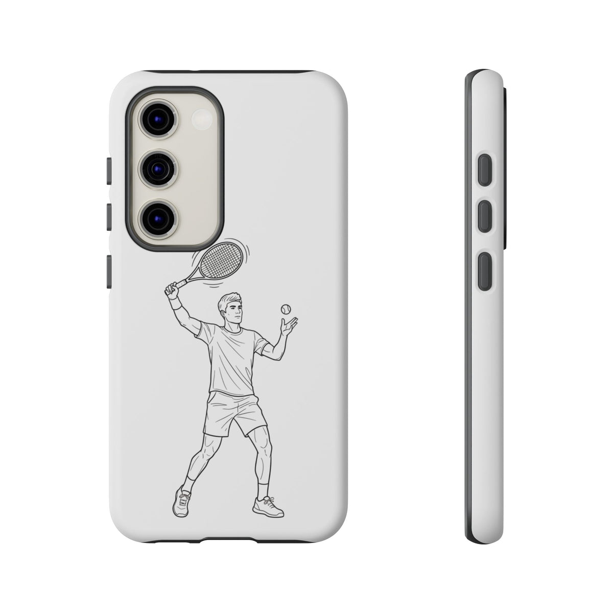 Phone Case, Racket Sports, Tennis Player overhead shot Design, Tough Case