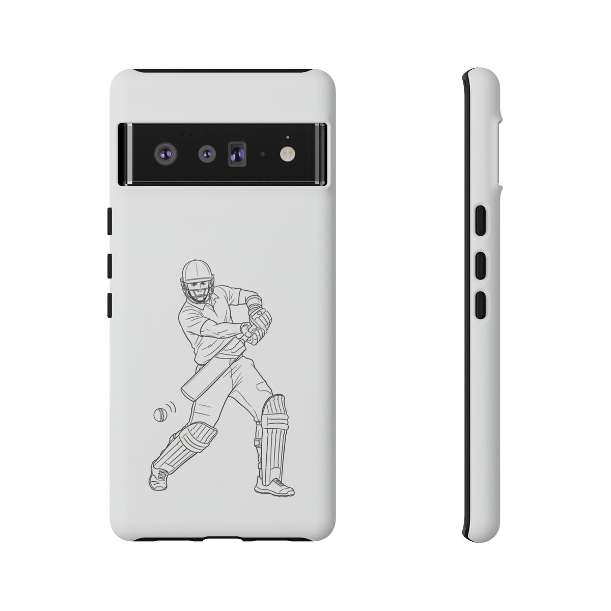 Phone Case, Cricket Batsman Sketch, Tough Case