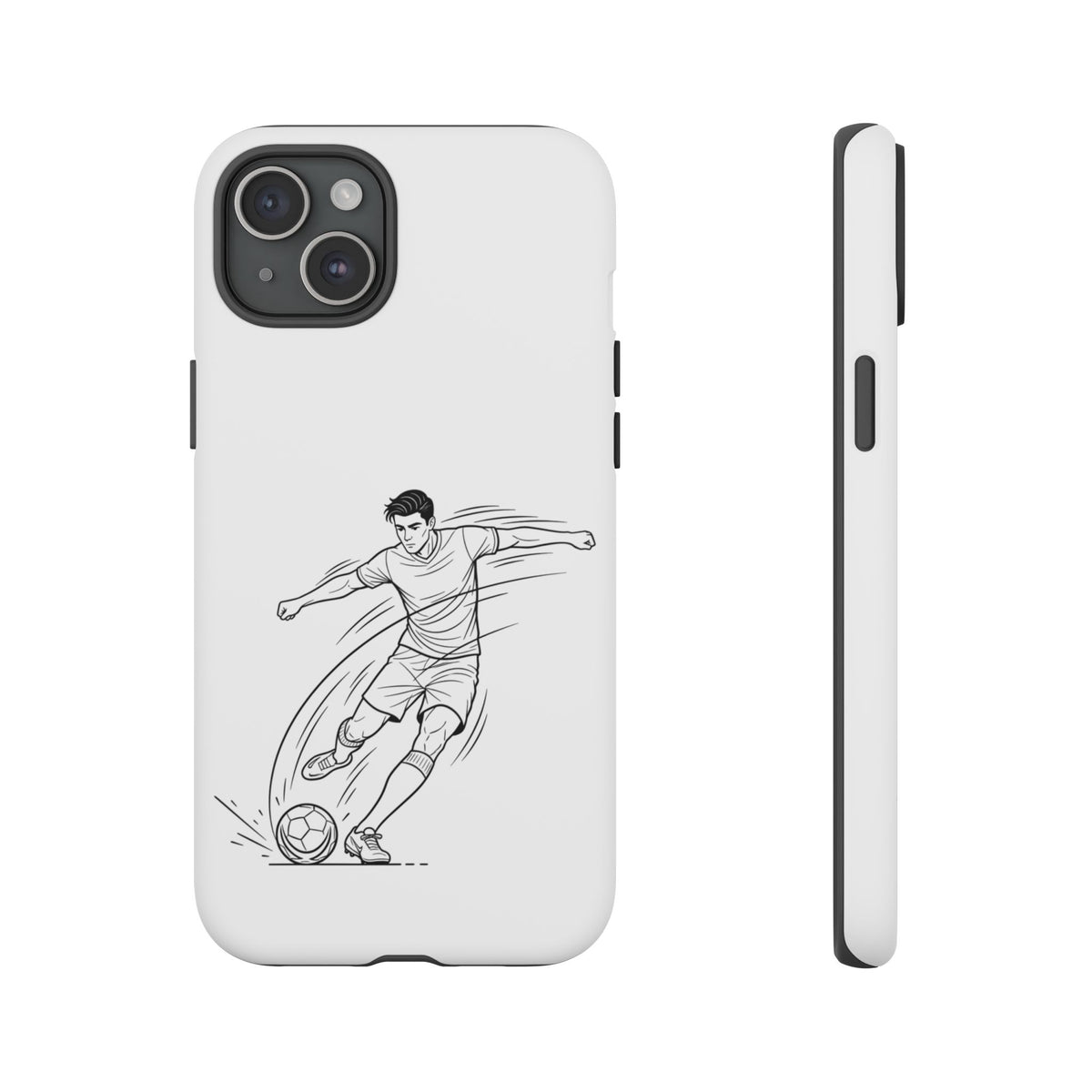 Phone Case, Football Free Kick / Strike Minimalist sketch Design, Tough Case