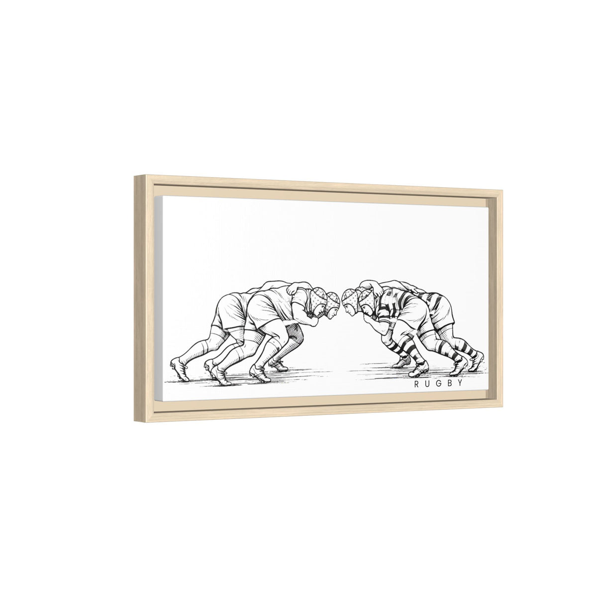 Print, Rugby Scrum,  Matte Canvas Print Framed Art