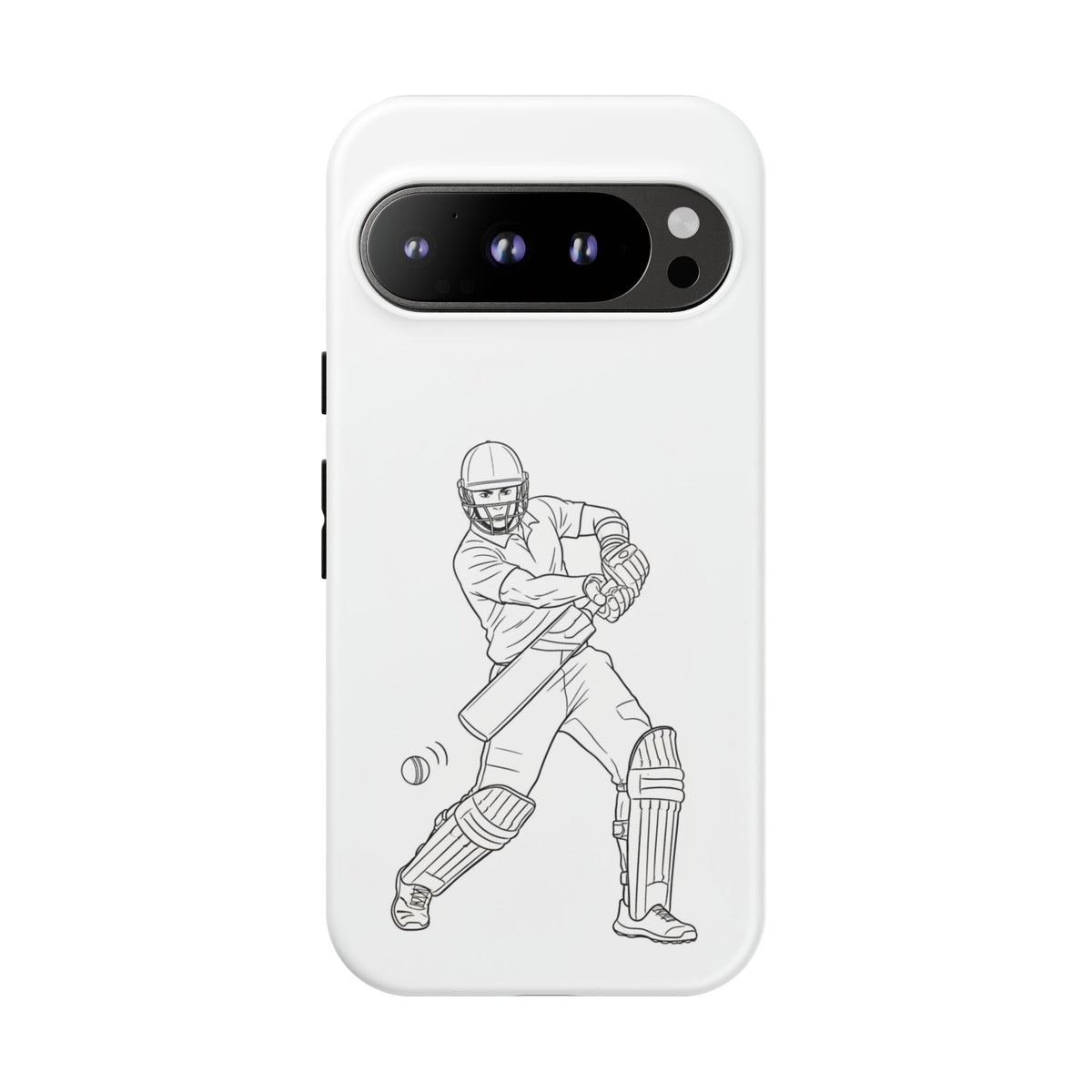 Phone Case, Cricket Batsman Sketch, Tough Case
