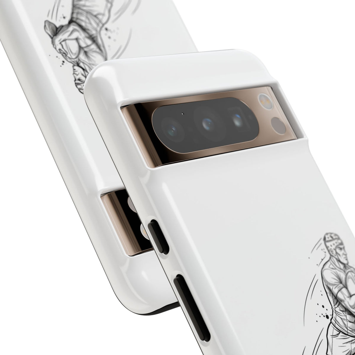 Phone Case, Rugby Try Swan Dive Minimalist Sketch design, Tough Case