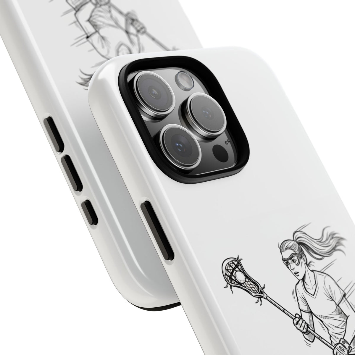 Phone Case, Lacrosse Player Sketch, Tough Case