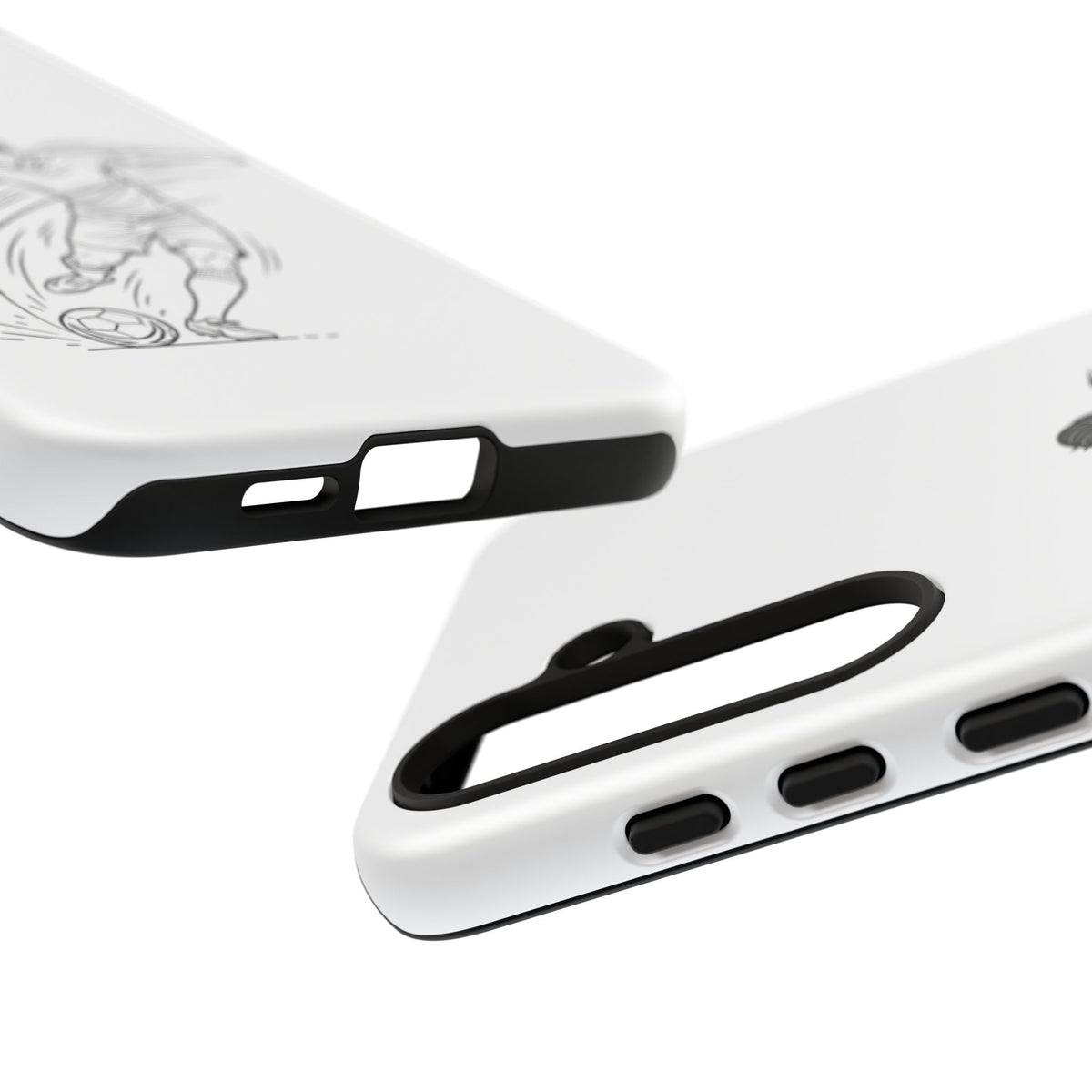 Phone Case, Football Free Kick / Strike Minimalist sketch Design, Tough Case