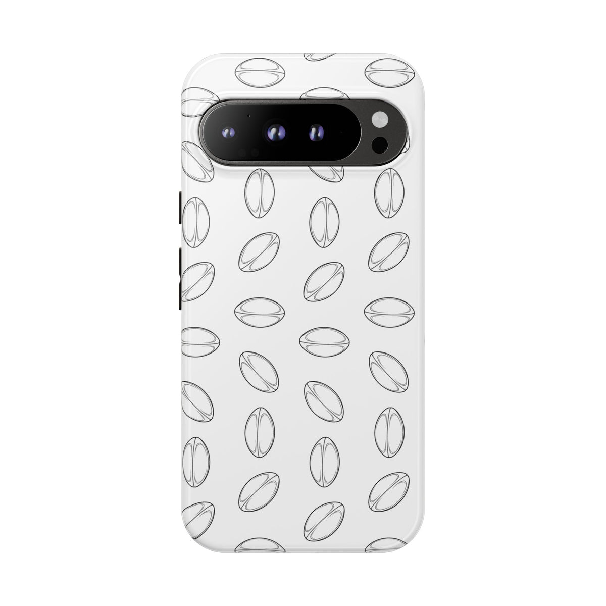 Phone Case, Rugby Ball Minimalist Sketch Pattern, Tough Case