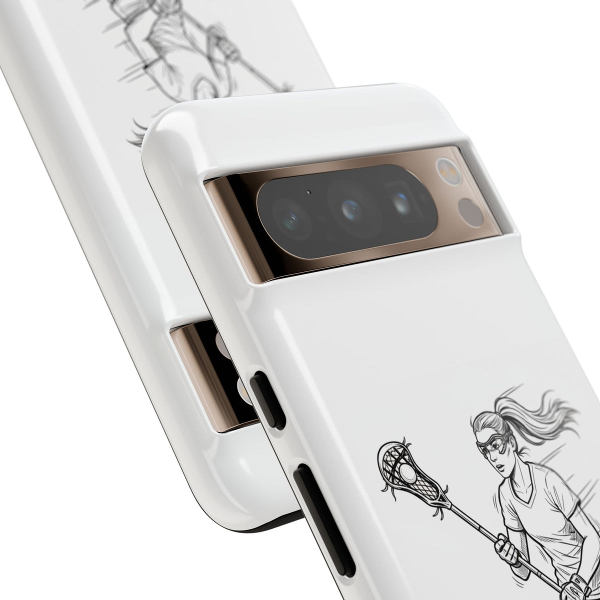 Phone Case, Lacrosse Player Sketch, Tough Case