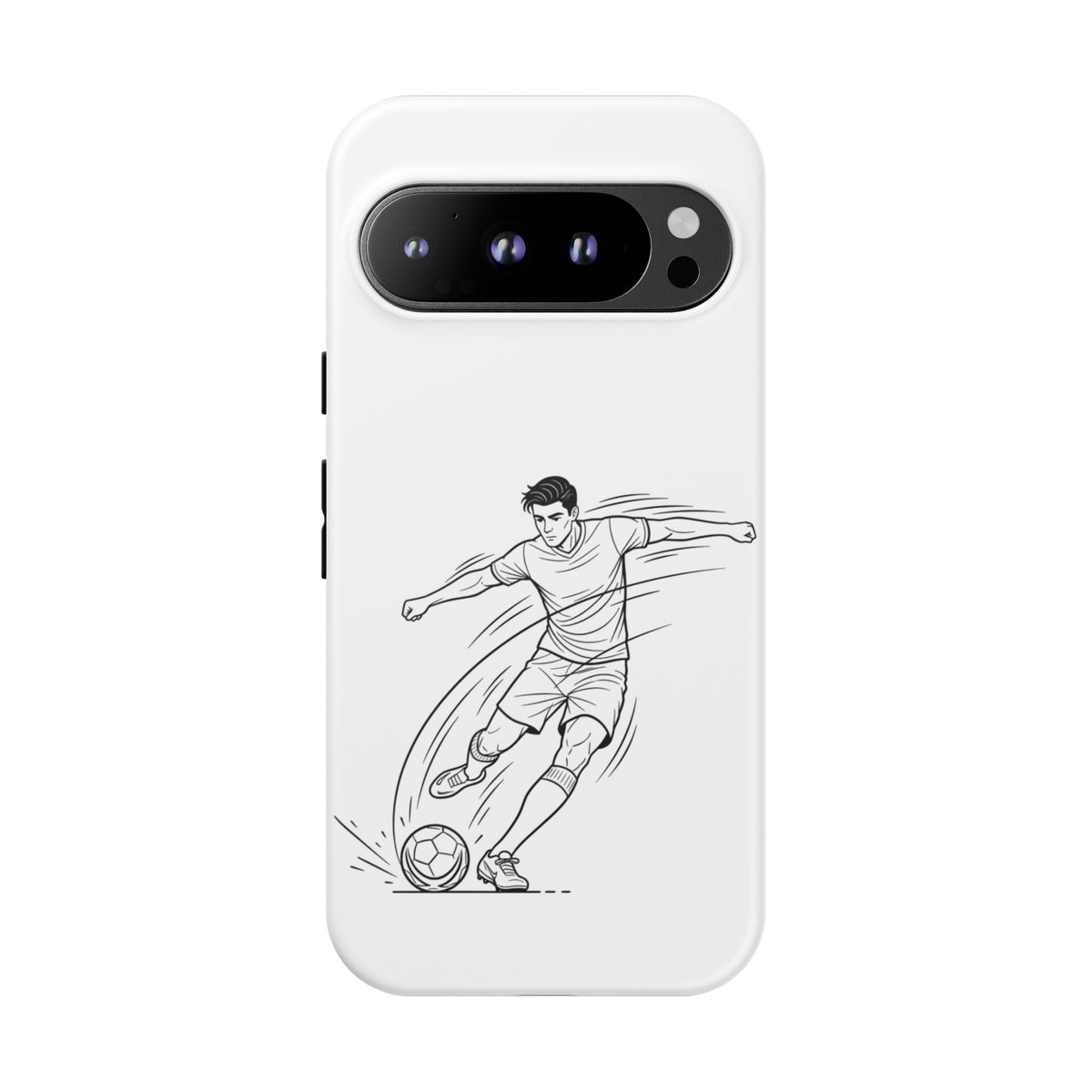 Phone Case, Football Free Kick / Strike Minimalist sketch Design, Tough Case
