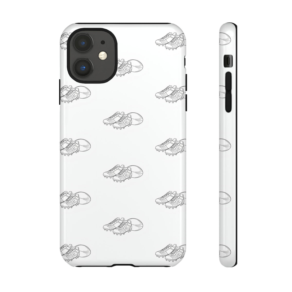 Phone Case Rugby Boots & Ball Repeat Pattern Tough Cases