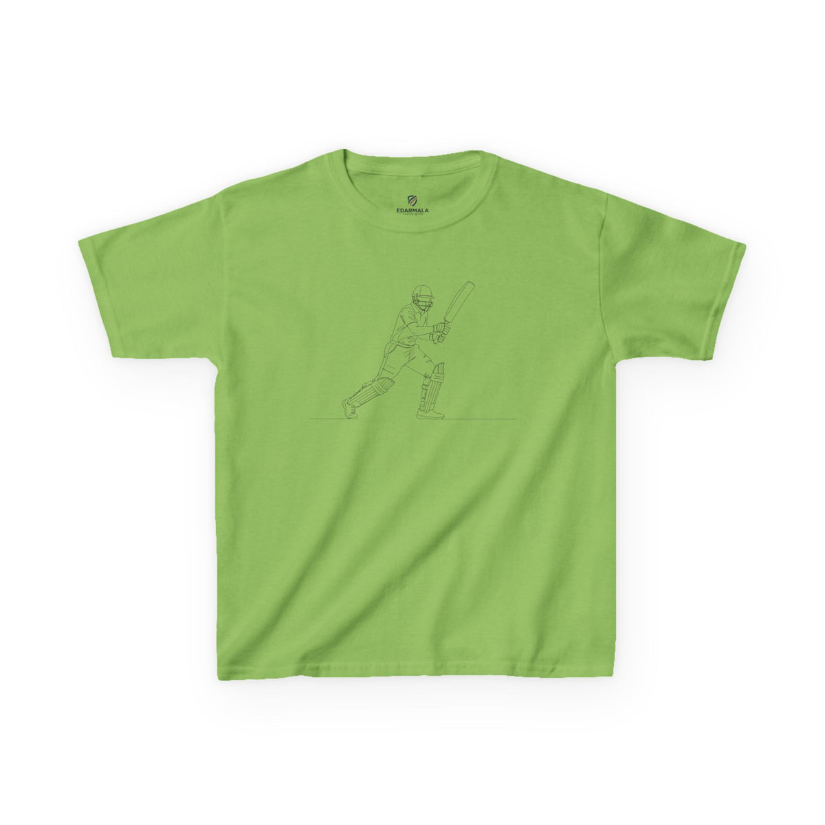 T Shirt Kids, Cricket Batsman 2 minimalist sketch design, Cotton, Various Colours