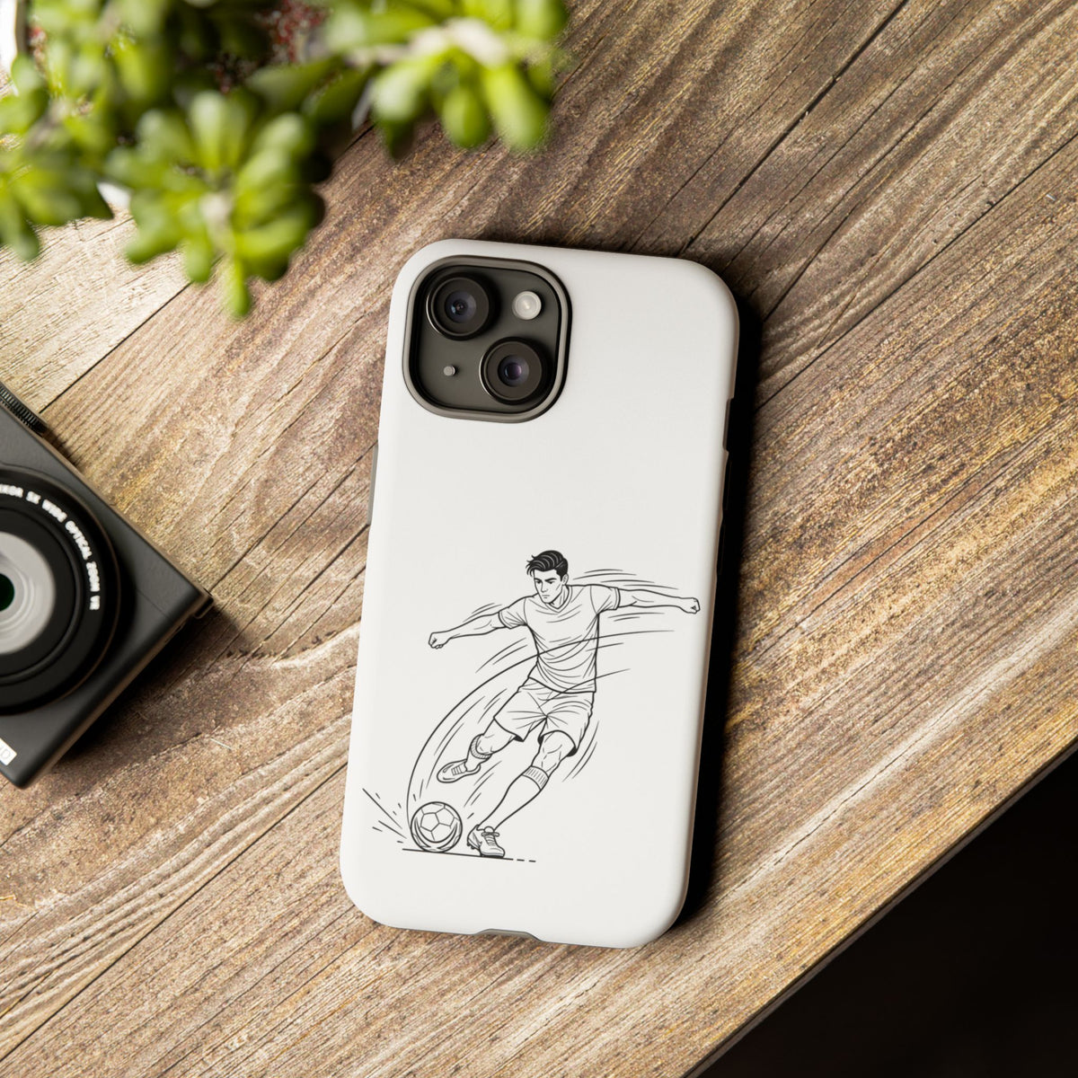 Phone Case, Football Free Kick / Strike Minimalist sketch Design, Tough Case