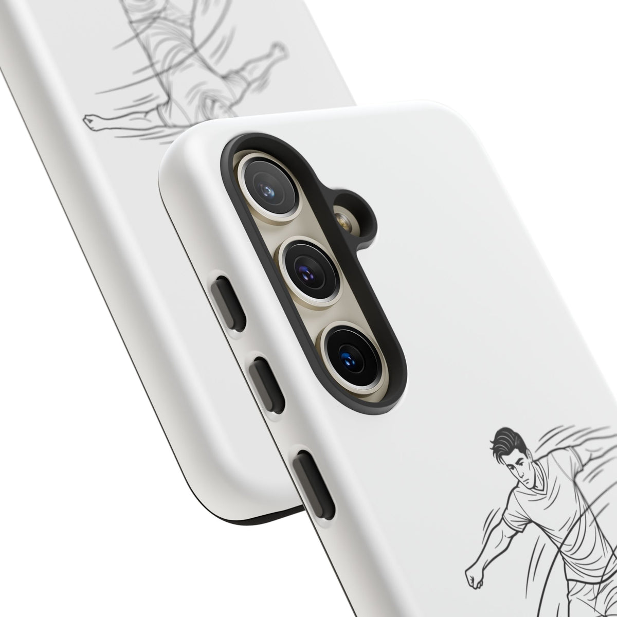 Phone Case, Football Free Kick / Strike Minimalist sketch Design, Tough Case