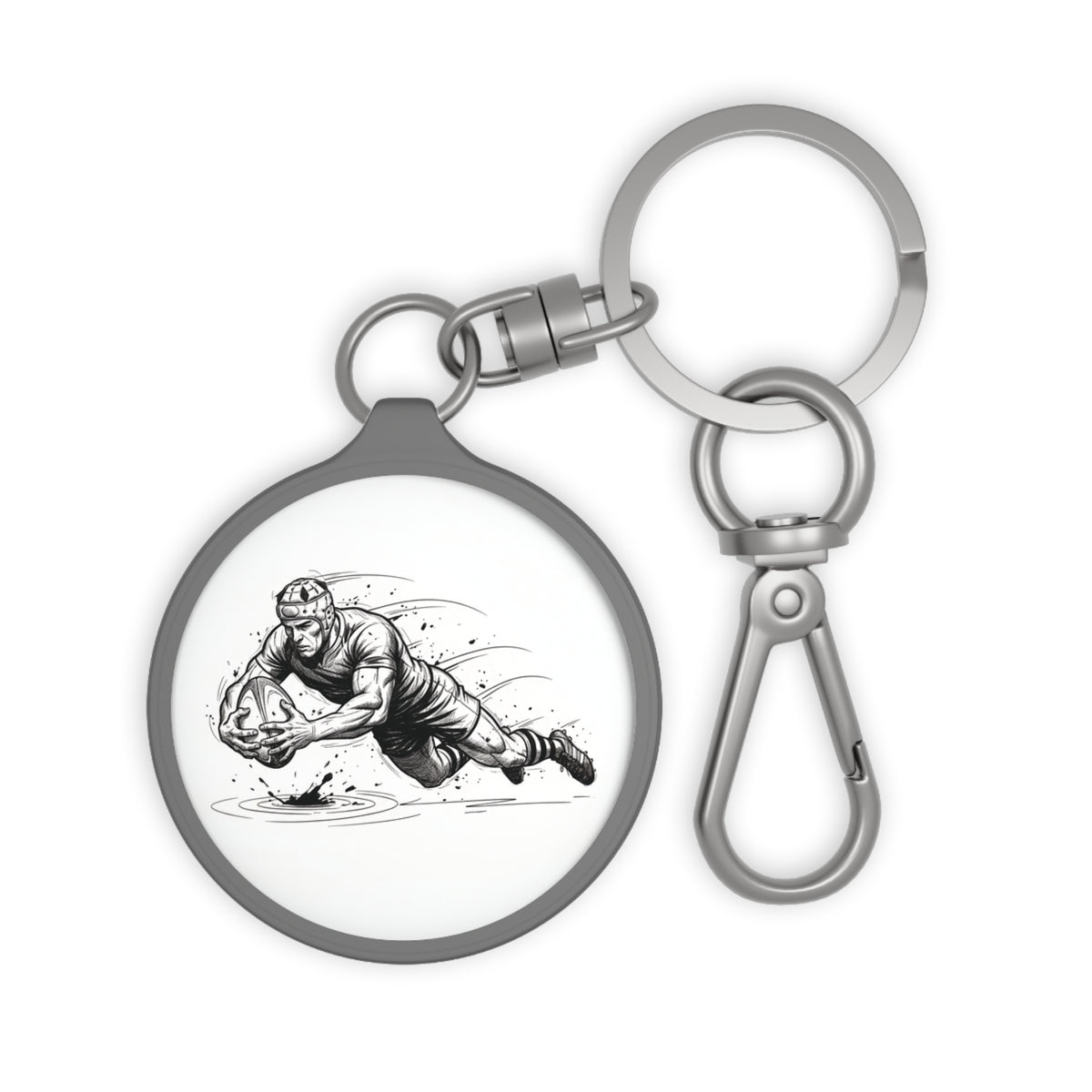 Keyring Bag Tag, Rugby Try Drive design