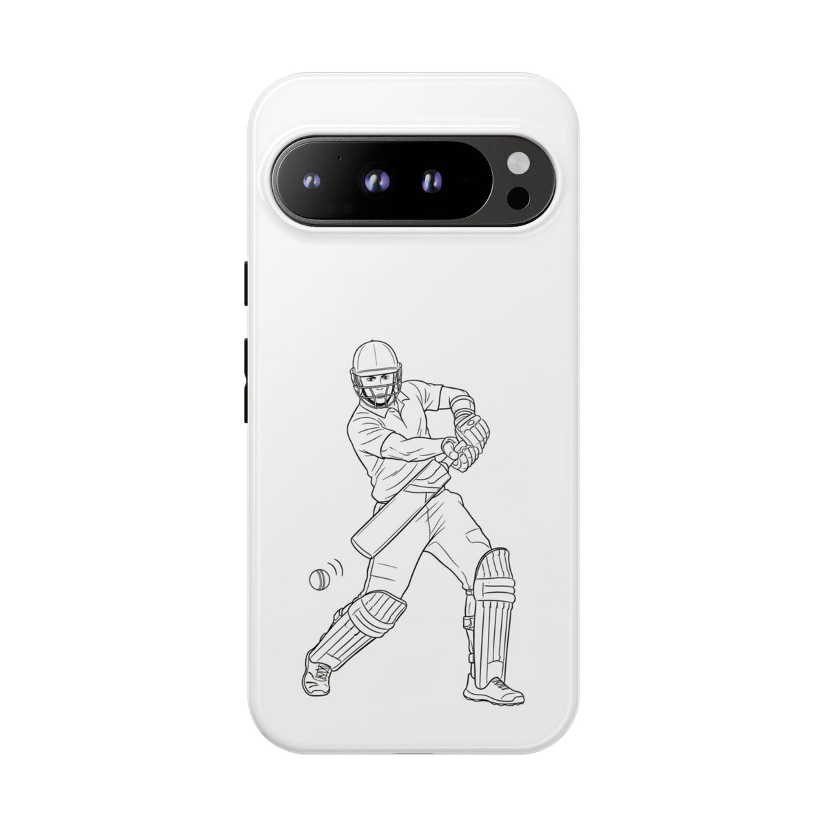 Phone Case, Cricket Batsman Sketch, Tough Case
