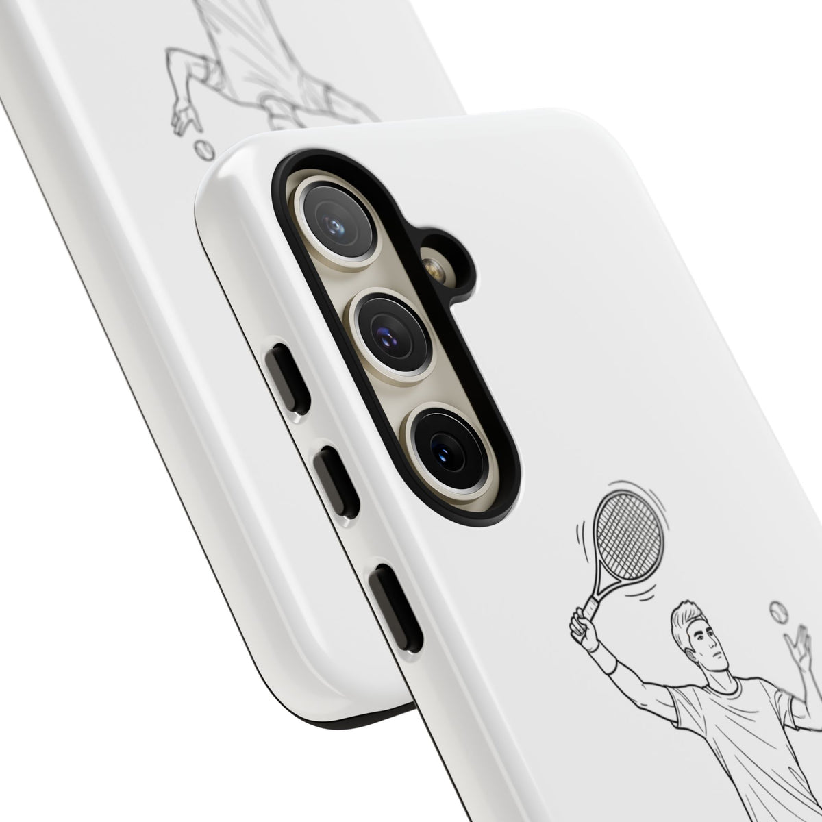 Phone Case, Racket Sports, Tennis Player overhead shot Design, Tough Case