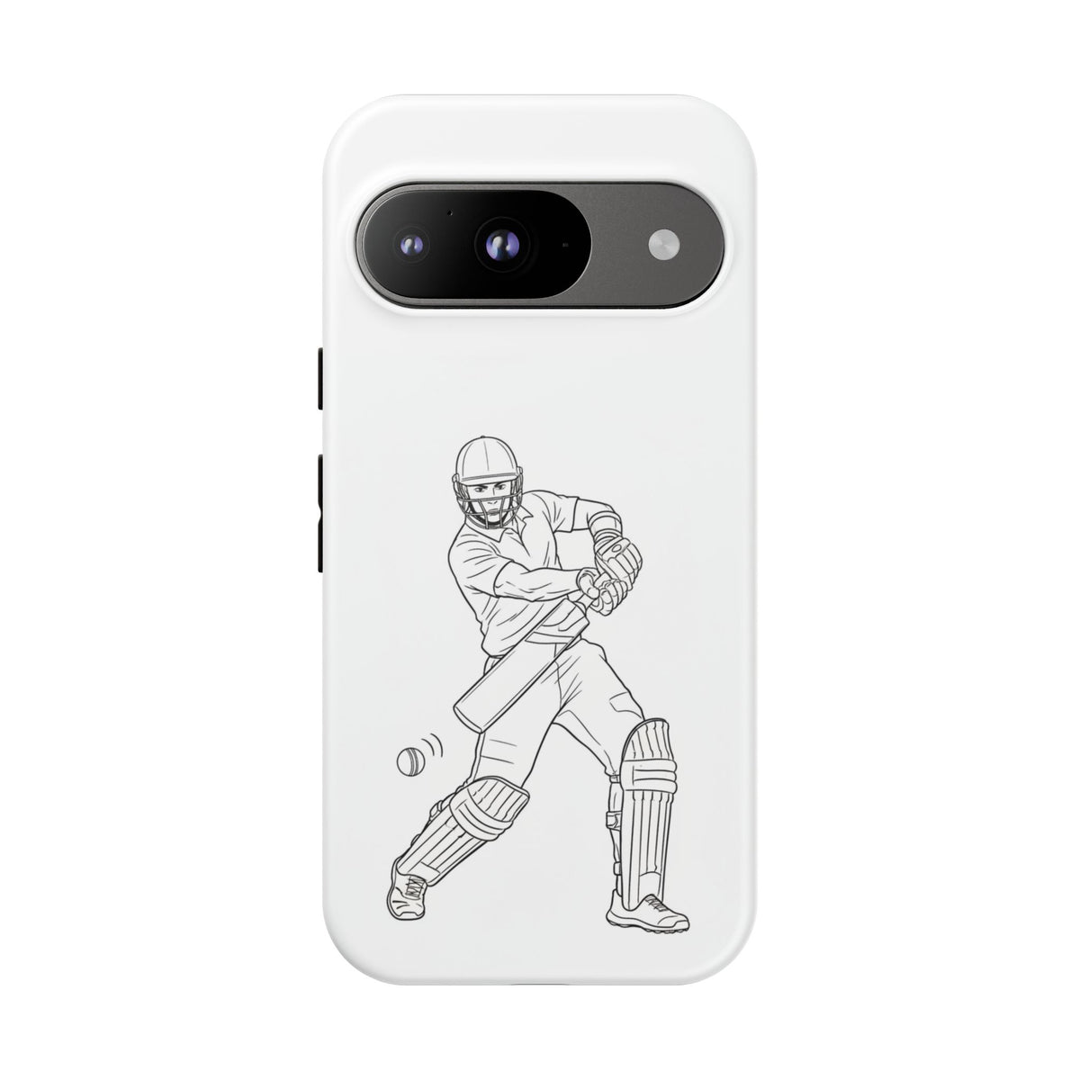 Phone Case, Cricket Batsman Sketch, Tough Case