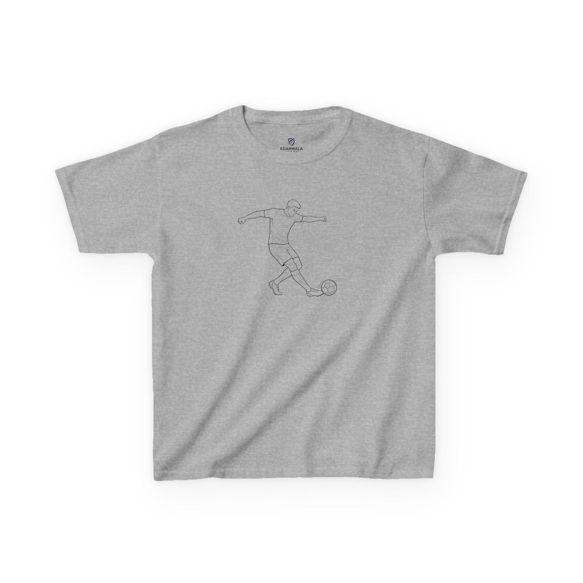 T Shirt Kids, Football, Free Kick minimalist sketch design, Cotton, Various Colours