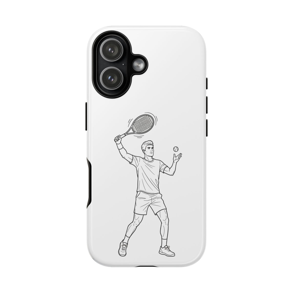 Phone Case, Racket Sports, Tennis Player overhead shot Design, Tough Case