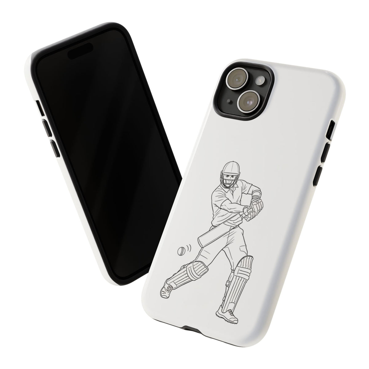 Phone Case, Cricket Batsman Sketch, Tough Case