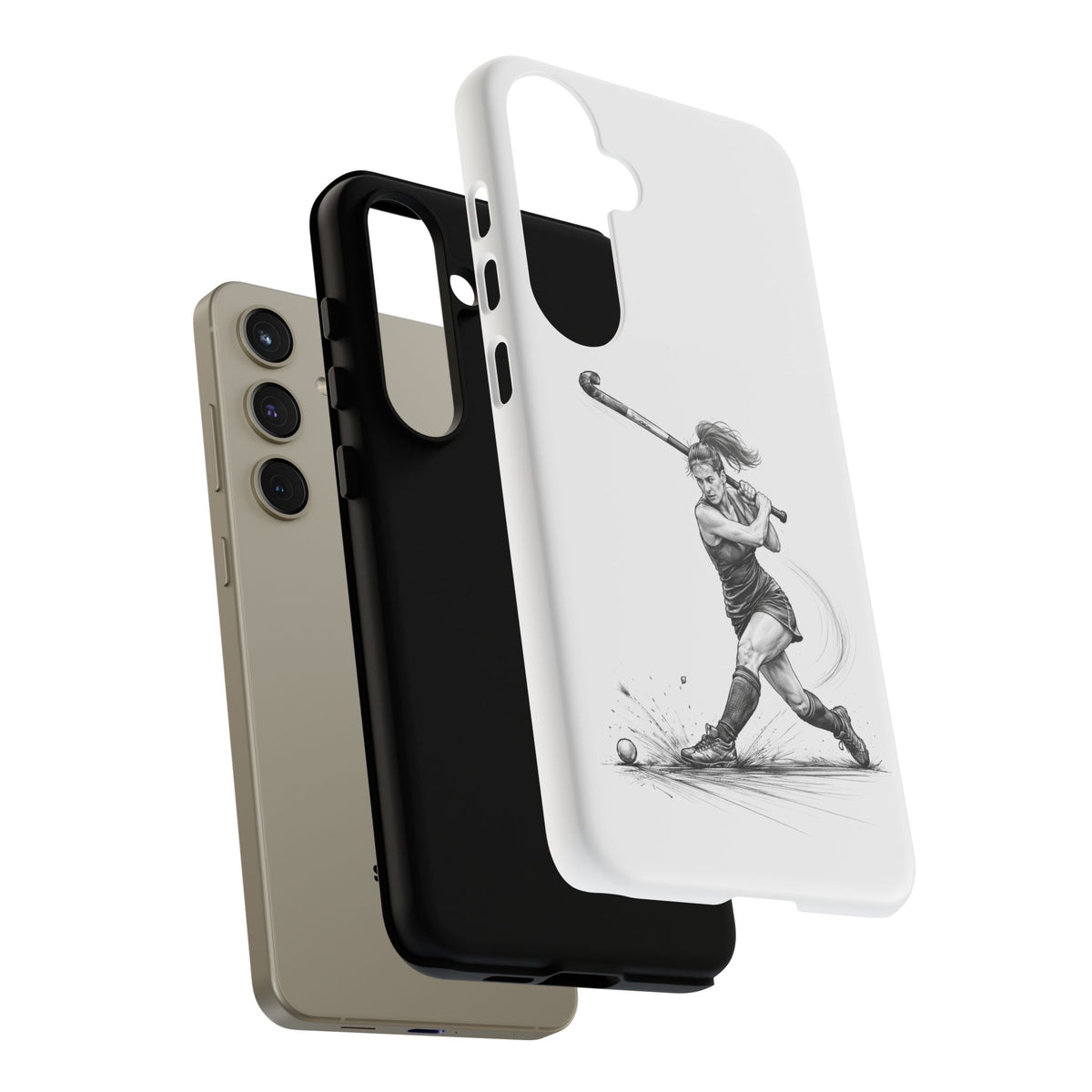 Phone Case, Hockey, Female Player "Tomahawk" shot design, Tough Case