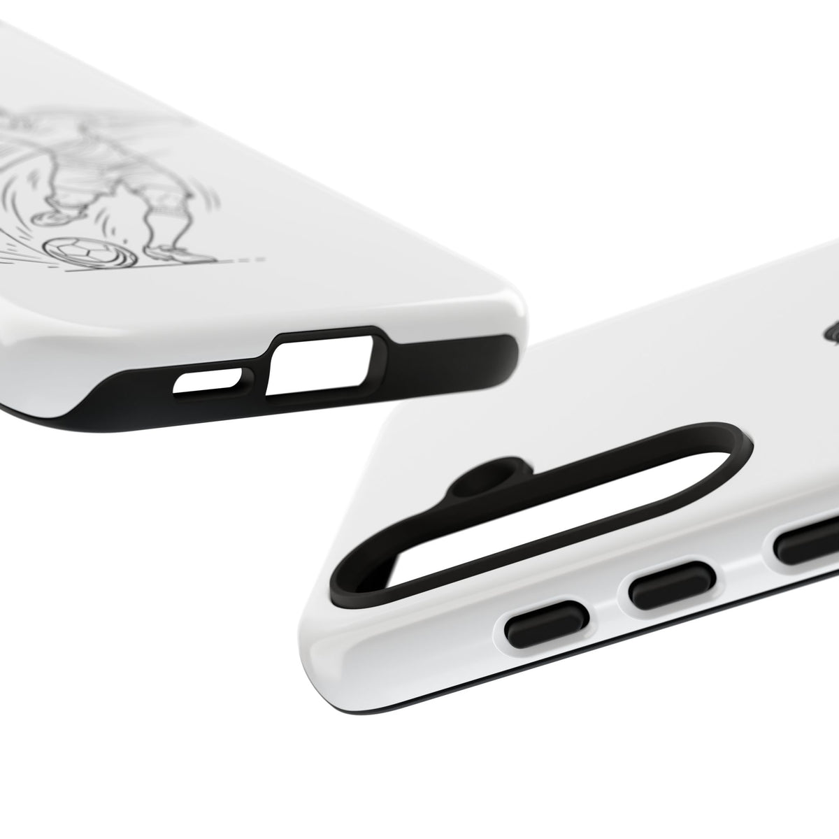 Phone Case, Football Free Kick / Strike Minimalist sketch Design, Tough Case