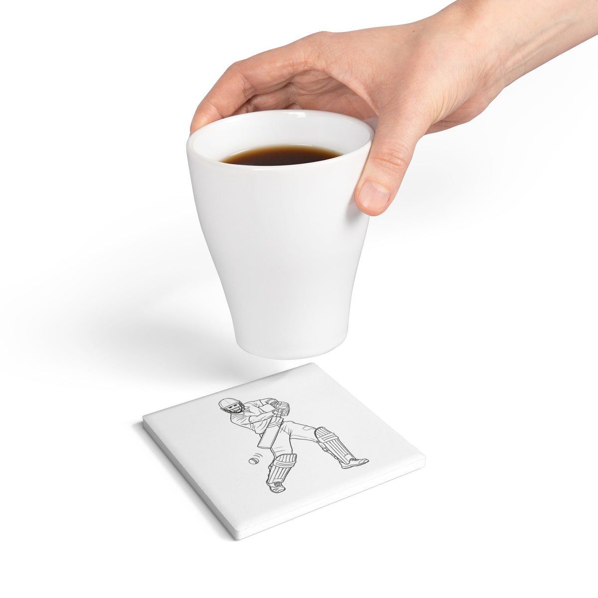 Coaster, Cricket Batsman, Ceramic