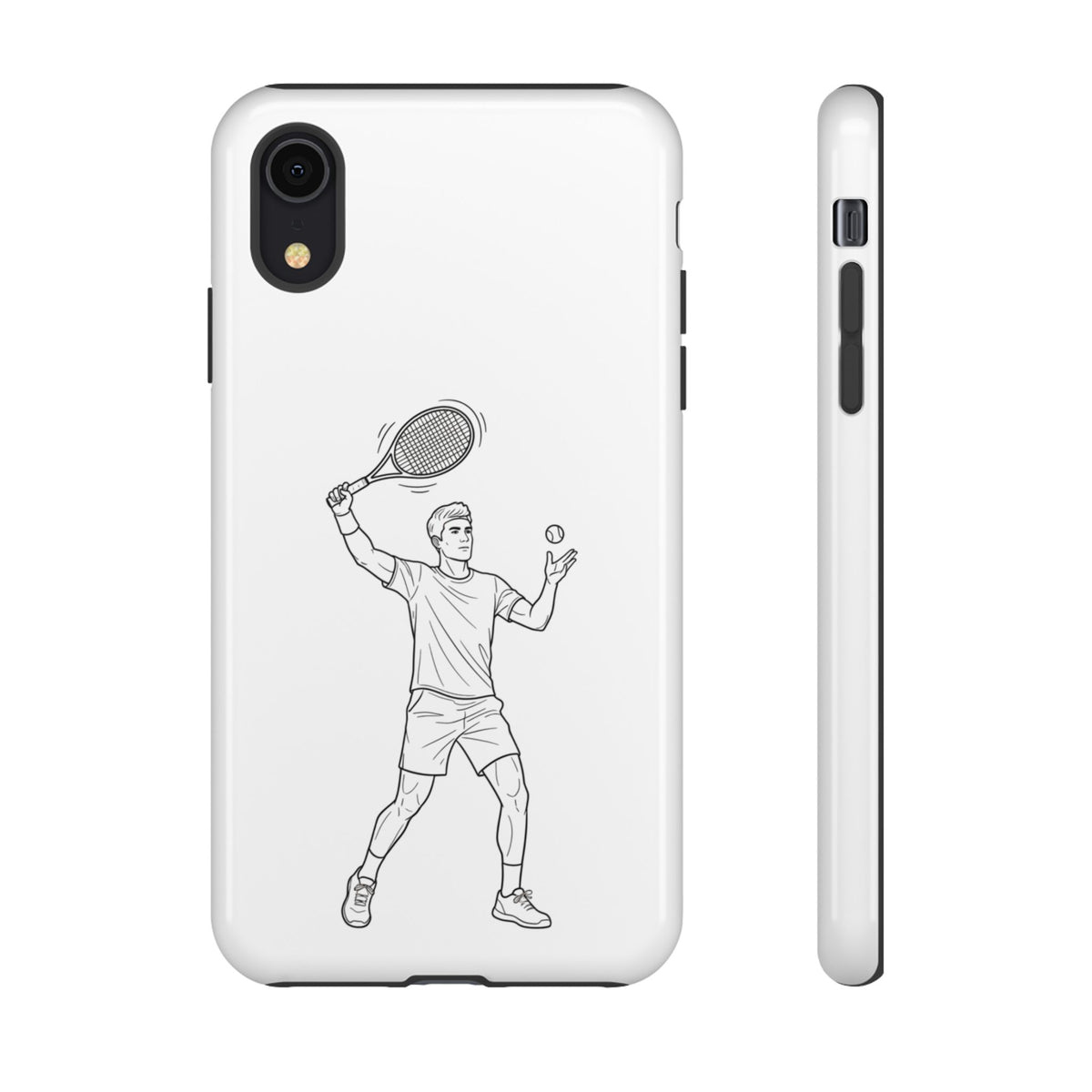 Phone Case, Racket Sports, Tennis Player overhead shot Design, Tough Case