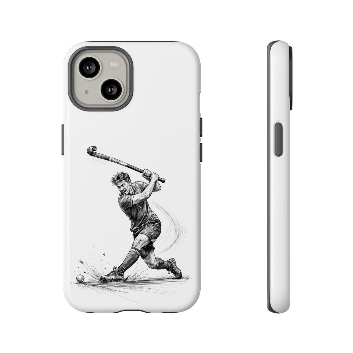 Phone case, Male Hockey Player Tomahawk Sketch,  Tough case