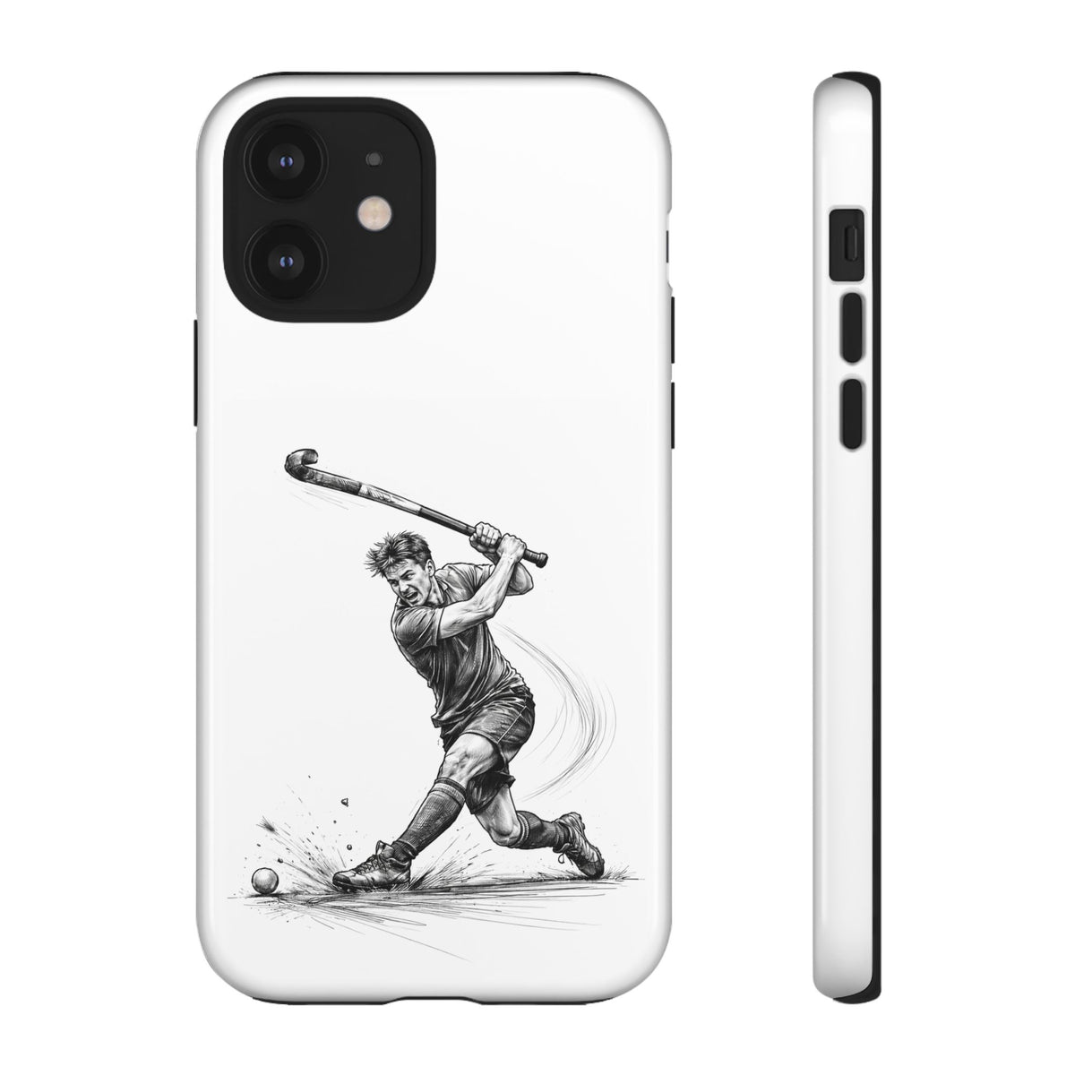 Phone case, Male Hockey Player Tomahawk Sketch,  Tough case