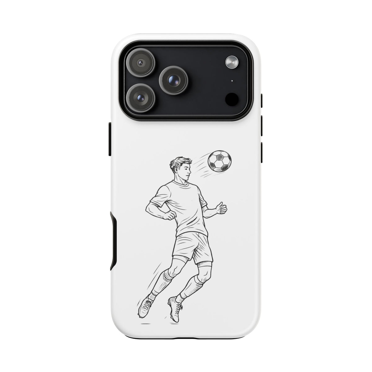 Phone Case, Football Chest-control Minimalist sketch Design, Tough Case