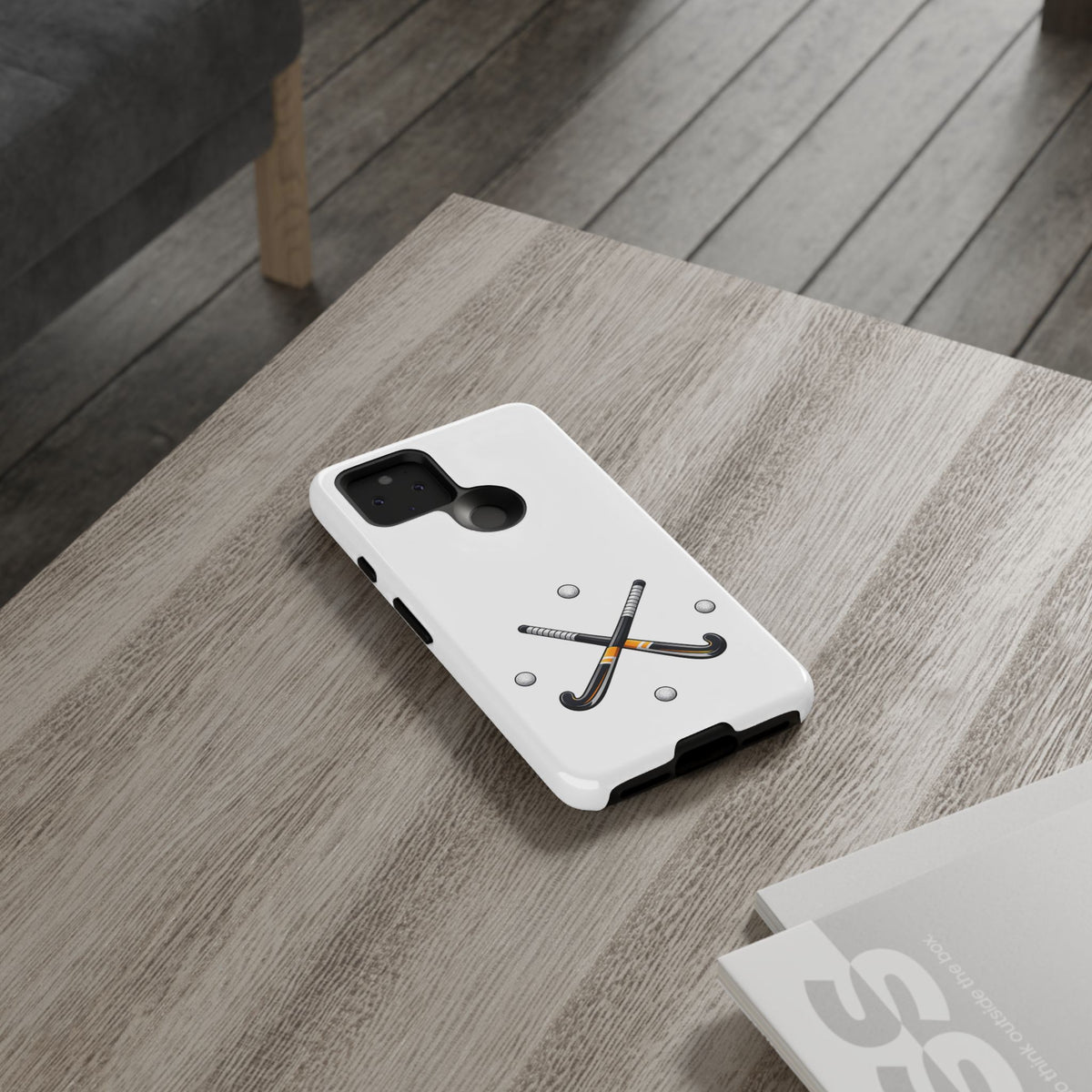 Phone Case, Hockey Crossed Sticks & Balls Design, tough Case