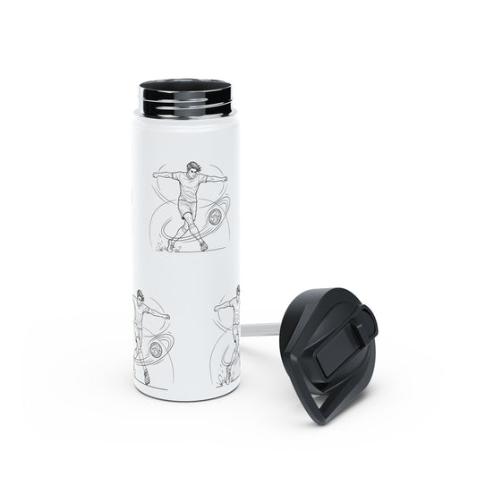 Water Bottle, Football Skills repeat pattern design, Stainless Steel