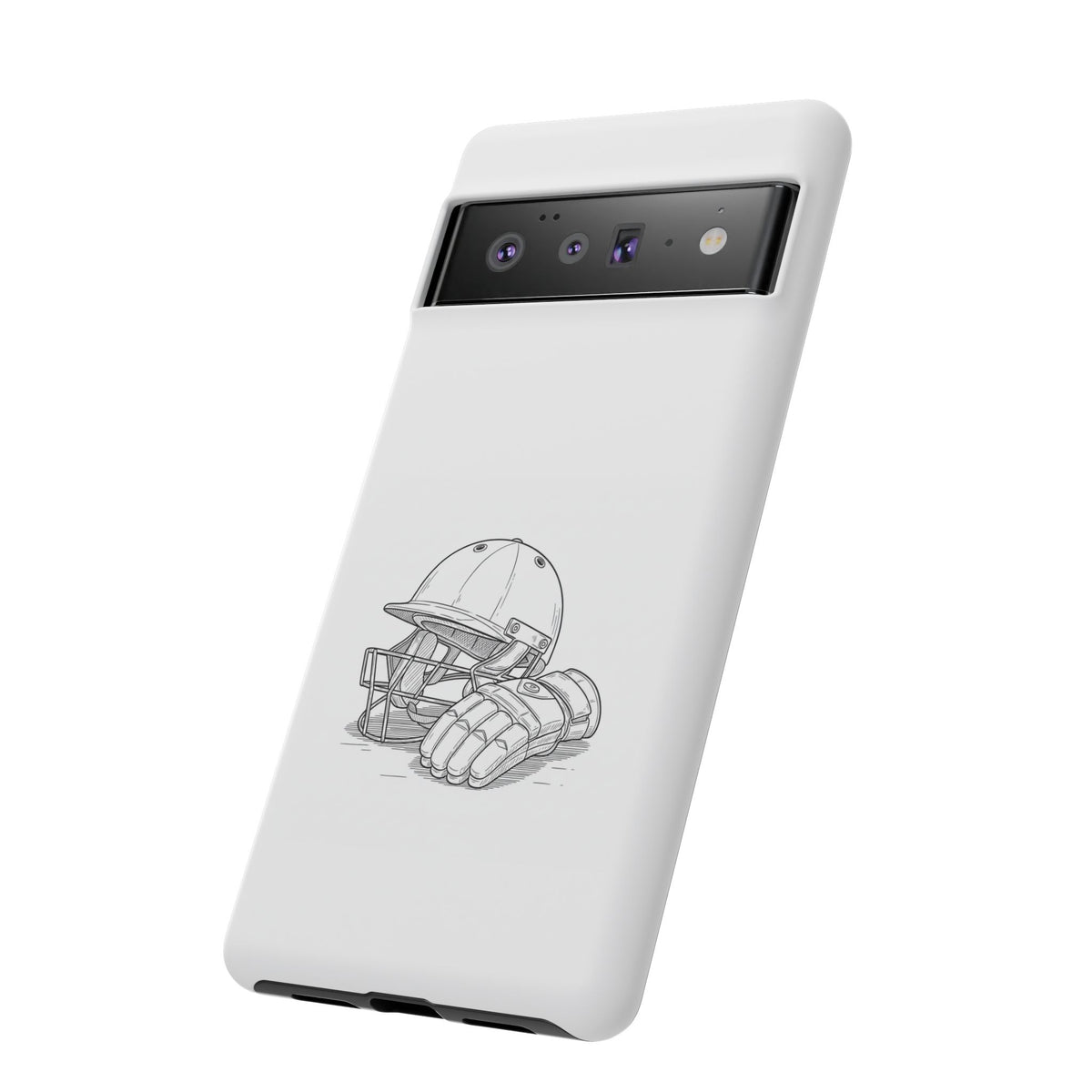 Phone Case, Cricket Gloves & Helmet Sketch, Tough Case