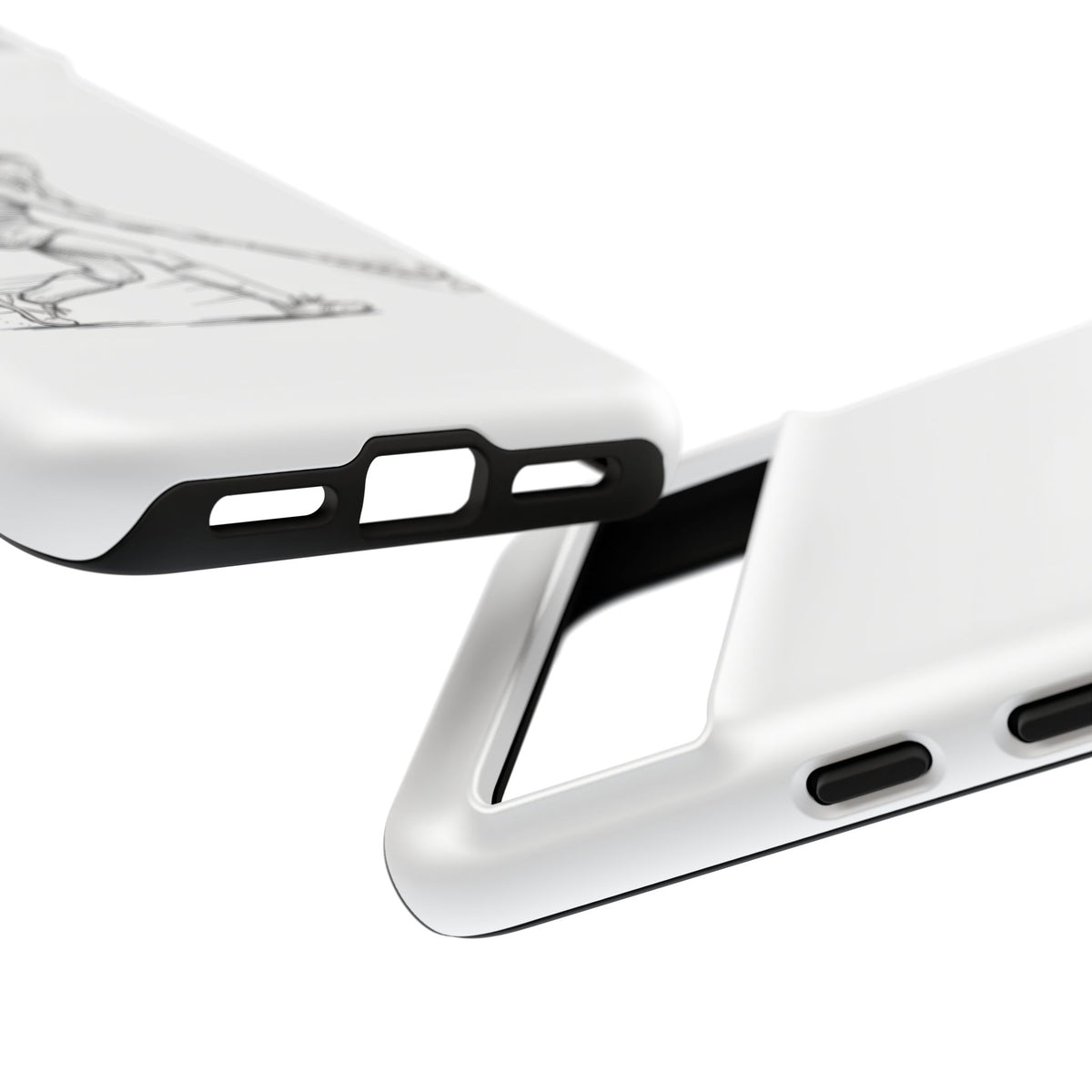 Phone Case, Hockey, Female  Player Minimalist sketch design, Tough Case