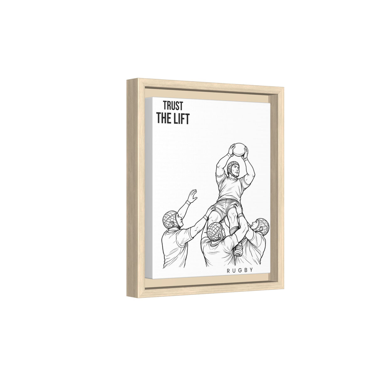 Print, Rugby Line-Out Trust The Lift , Matte Canvas Print Framed Art
