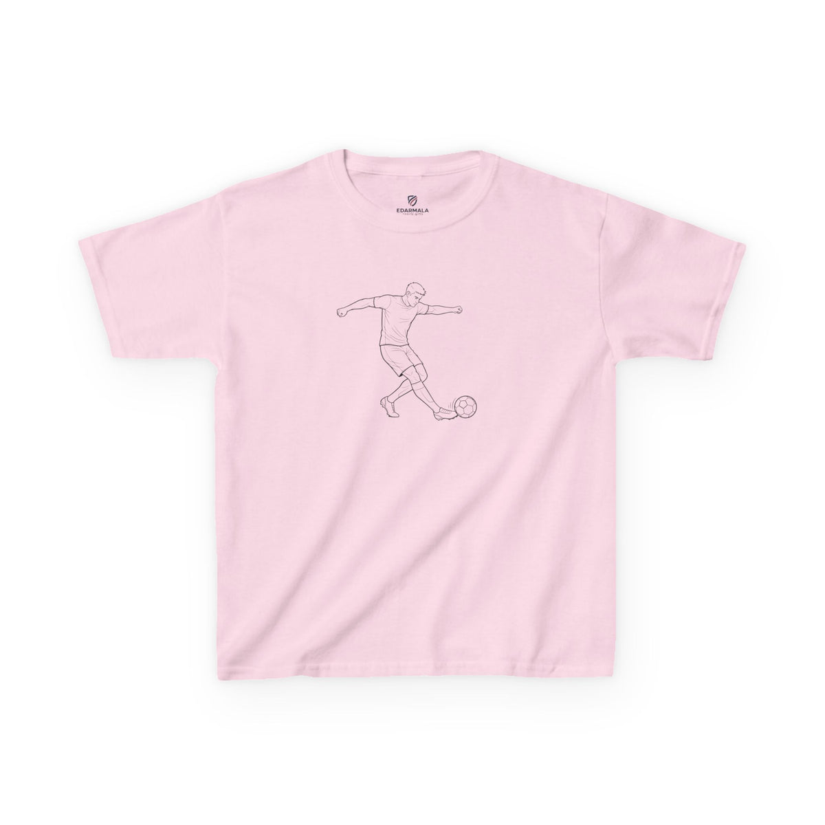 T Shirt Kids, Football, Free Kick minimalist sketch design, Cotton, Various Colours