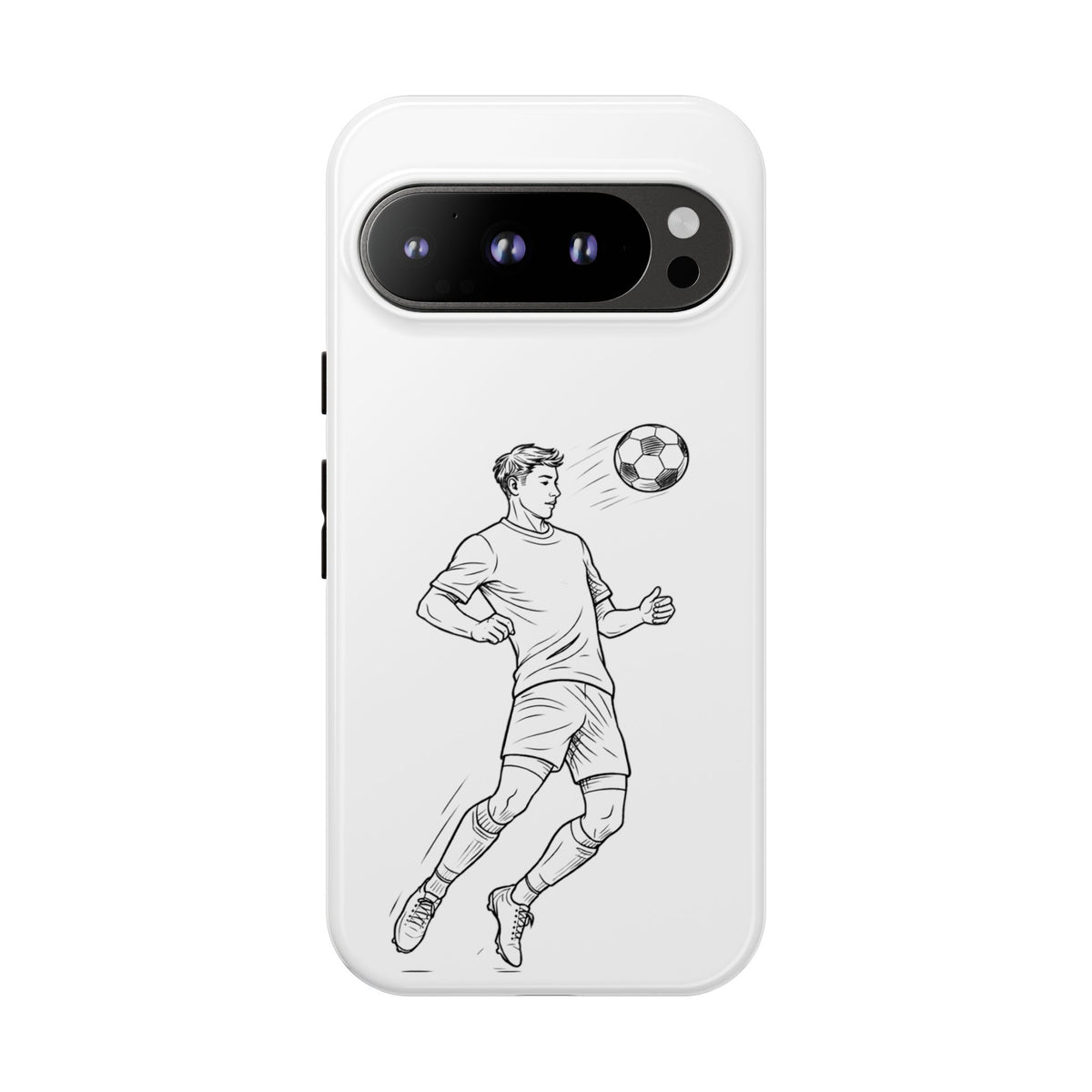 Phone Case, Football Chest-control Minimalist sketch Design, Tough Case