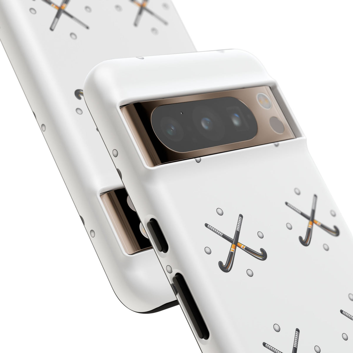 Phone Case, Hockey Repeated Crossed Sticks & Balls Pattern, Tough Case