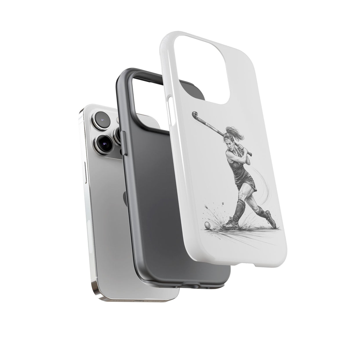 Phone Case, Hockey, Female Player "Tomahawk" shot design, Tough Case