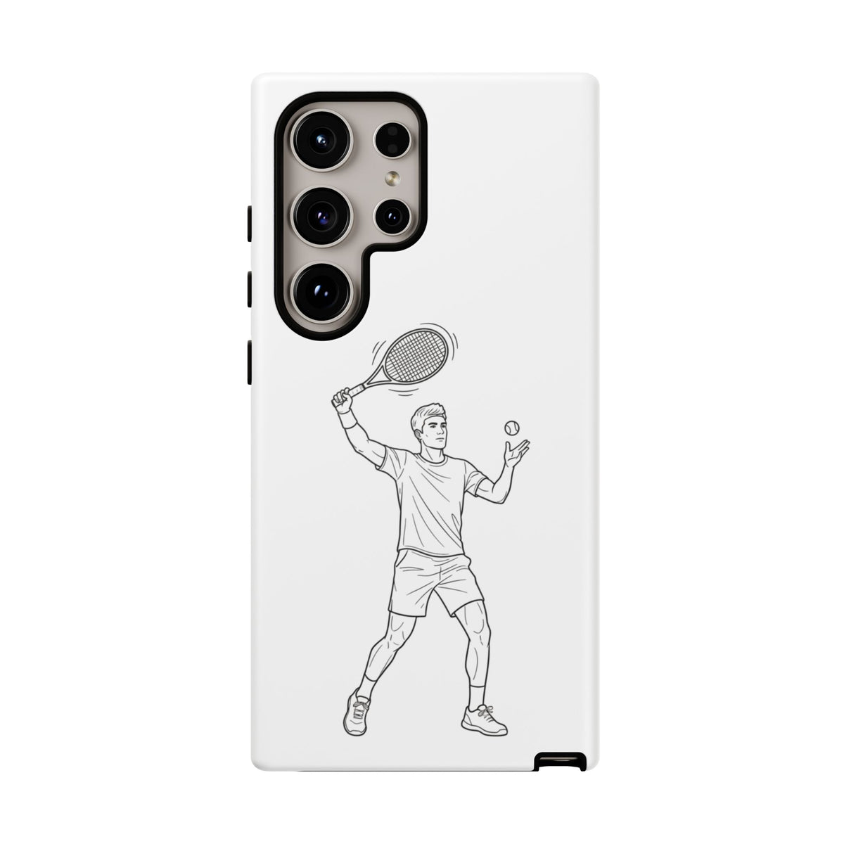 Phone Case, Racket Sports, Tennis Player overhead shot Design, Tough Case