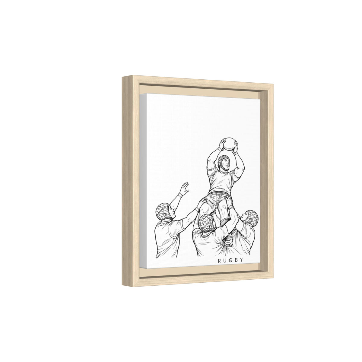 Print, Rugby Line-Out, Matte Canvas Print Framed Art