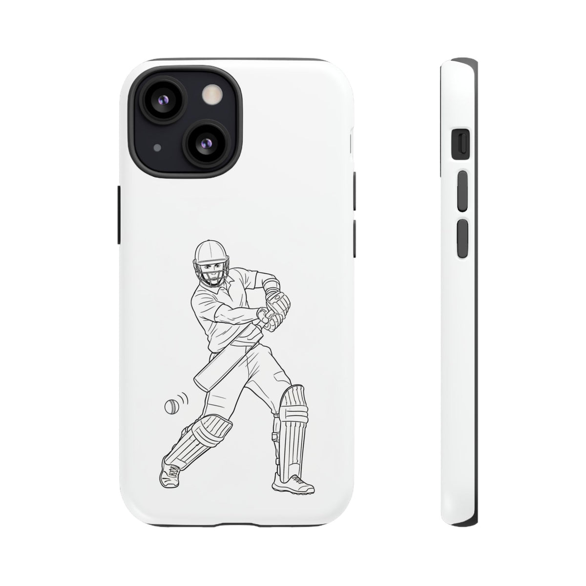 Phone Case, Cricket Batsman Sketch, Tough Case