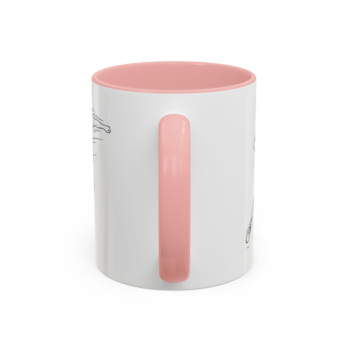 Mug, Football Players, Minimalistic Sketch design, Ceramic 325ml / 11oz, CHOICE of coloured inner